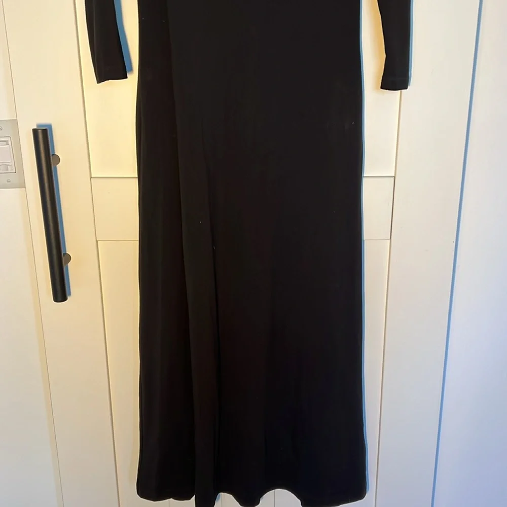 Saint + Sofia long cotton black dress size small - Picture 2 of 6